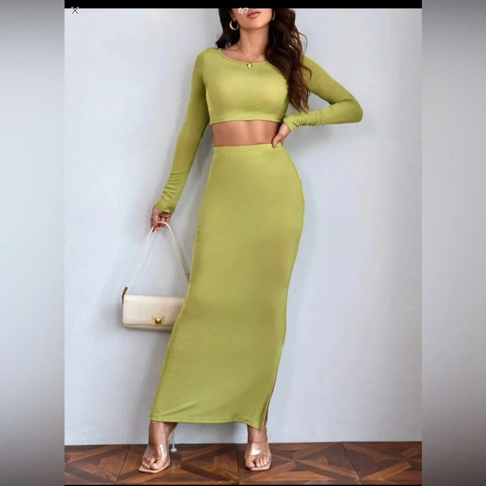 SHEIN Two Piece Skirt and Crop Top Set - Picture 2 of 3